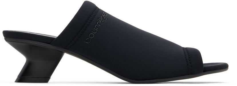 Sneakers och skor Courrèges Courrèges Wet Scuba Heeled Mules Svart | 125SSD029NE0006