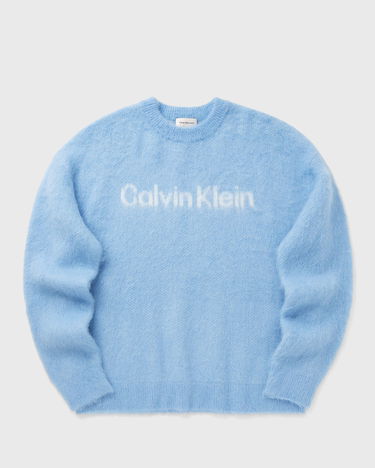 Sweater CALVIN KLEIN Brushed Alpaca Logo Crewneck Long-Sleeve Sweater Blå | LV04RD306GC12, 0