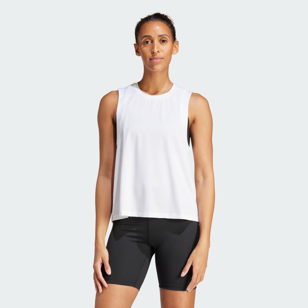 Linne adidas Performance Studio Loose Fit Training Tank Top Vit | IS2960, 0