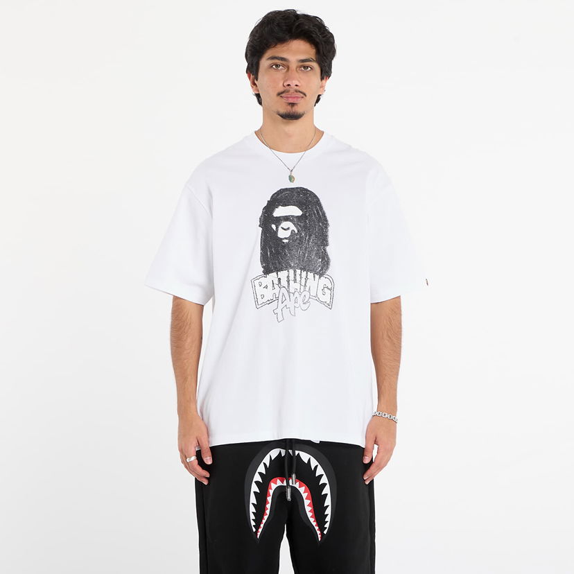 T-shirt BAPE Hand Drawn Ape Head Relaxed Fit T-Shirt Vit | 001TEL801333MWHT