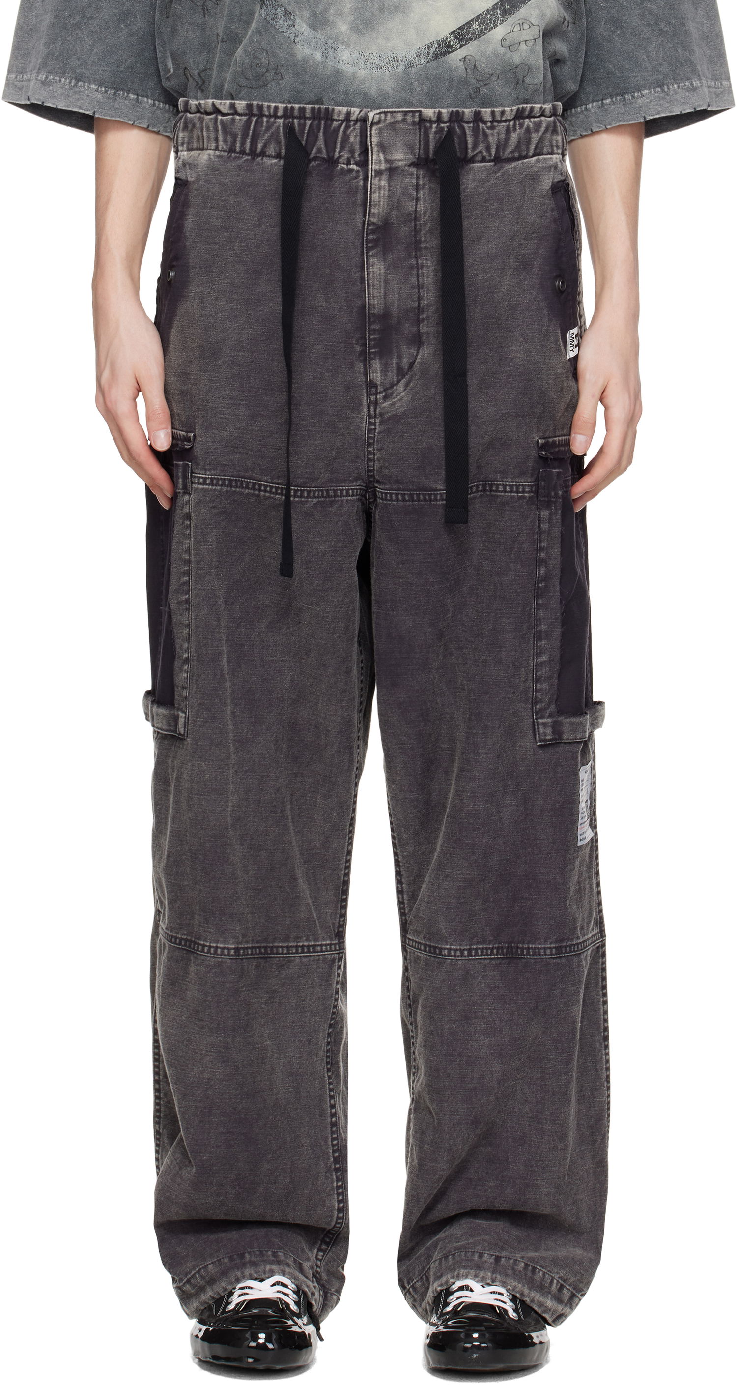 Cargo byxor Maison MIHARA YASUHIRO Maison MIHARA YASUHIRO Cotton Satin Cargo Pants Grå | J14PT172, 0