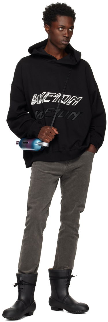 Sweatshirt We11done We11done Speed Logo Hoodie Svart | WD-TH3-22-776-U-BK, 3