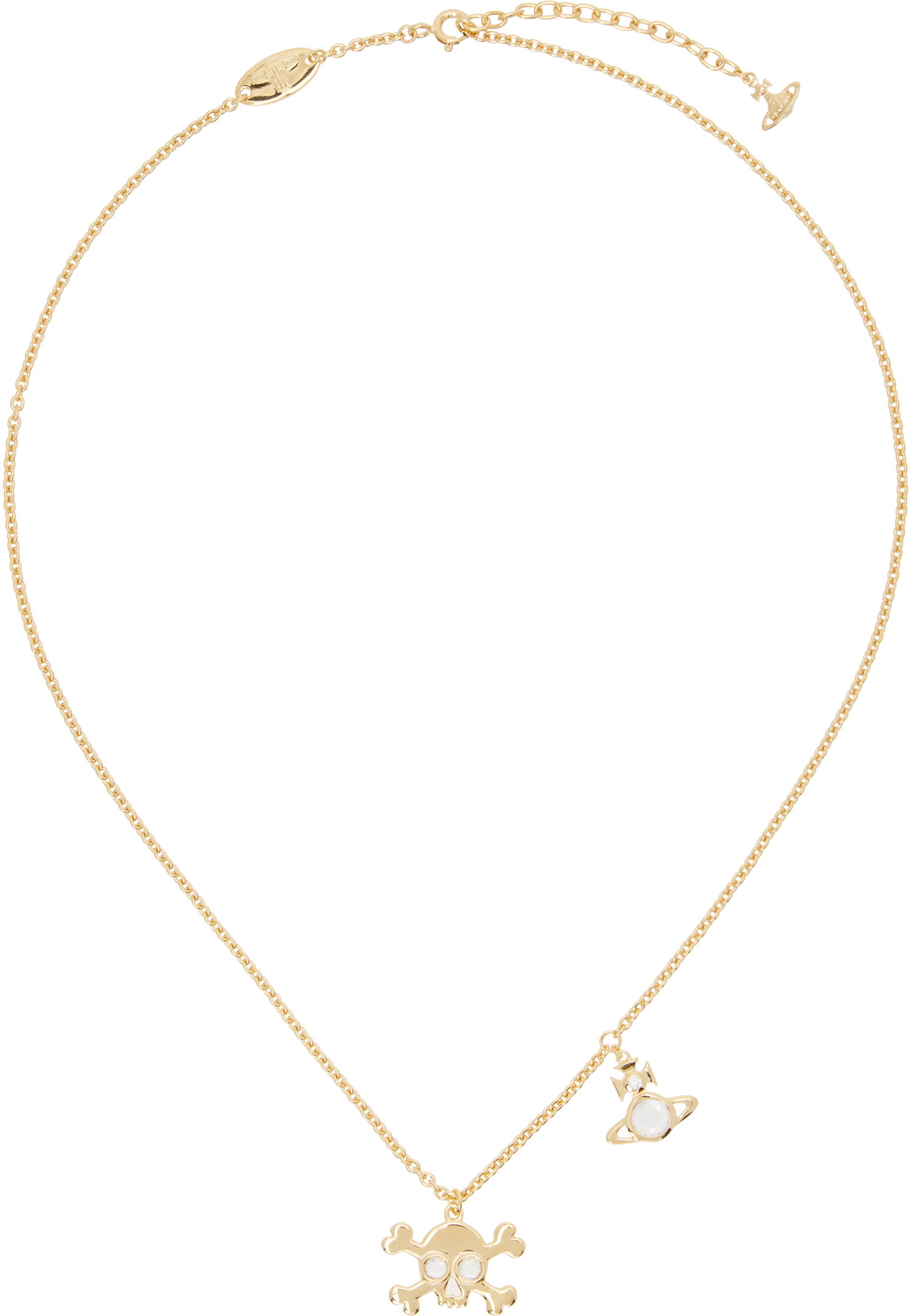 Halsband Vivienne Westwood Vivienne Westwood Gold-Tone Franky Skull & Orb Pendant Necklace Metallisk | 630203FY-01R102-, 0