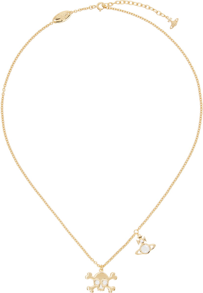 Halsband Vivienne Westwood Vivienne Westwood Gold-Tone Franky Skull & Orb Pendant Necklace Metallisk | 630203FY-01R102-