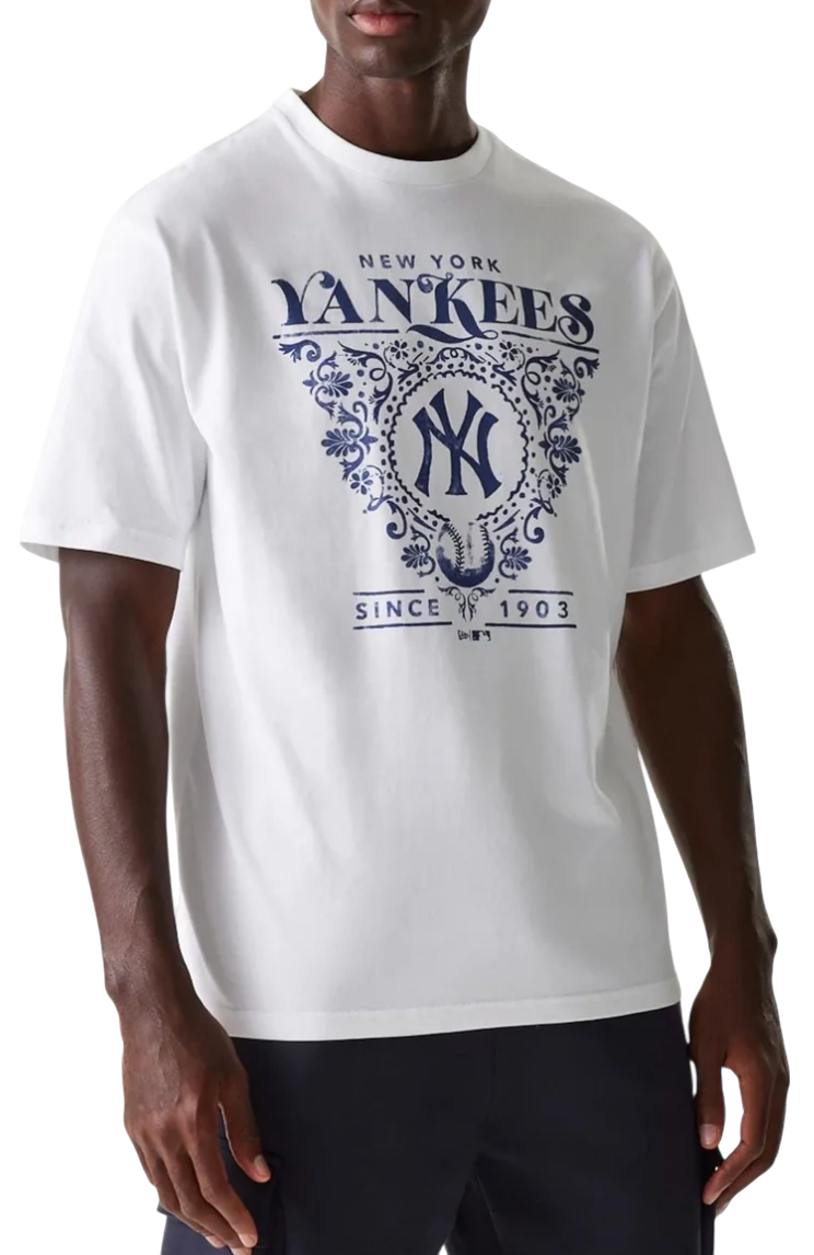 T-shirt New Era New Era MLB New York Yankees Floral Graphic Oversized T-Shirt Vit | 60667845-60667845