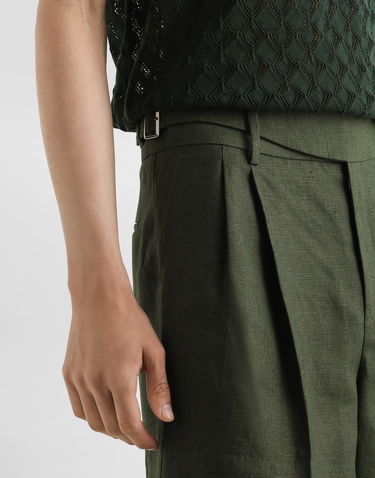 Shorts Dolce & Gabbana Dolce & Gabbana Linen Shorts with Belt Grön | GP10WTFU4MCV0304, 3