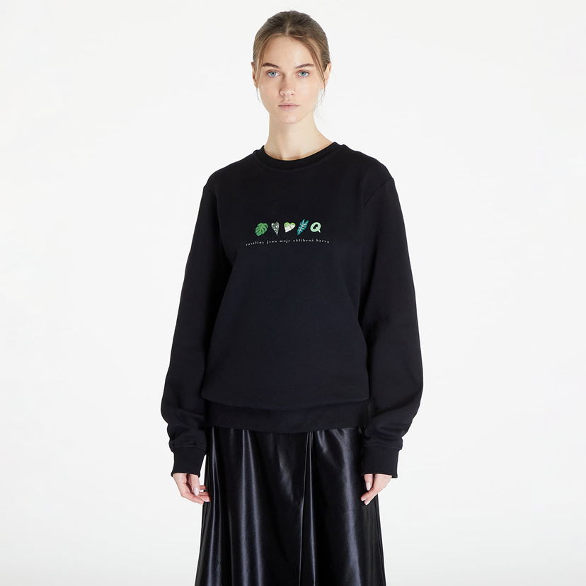 Sweatshirt Queens Rostliny Jsou Moje Oblíbená Barva Crewneck Svart | QNS_041