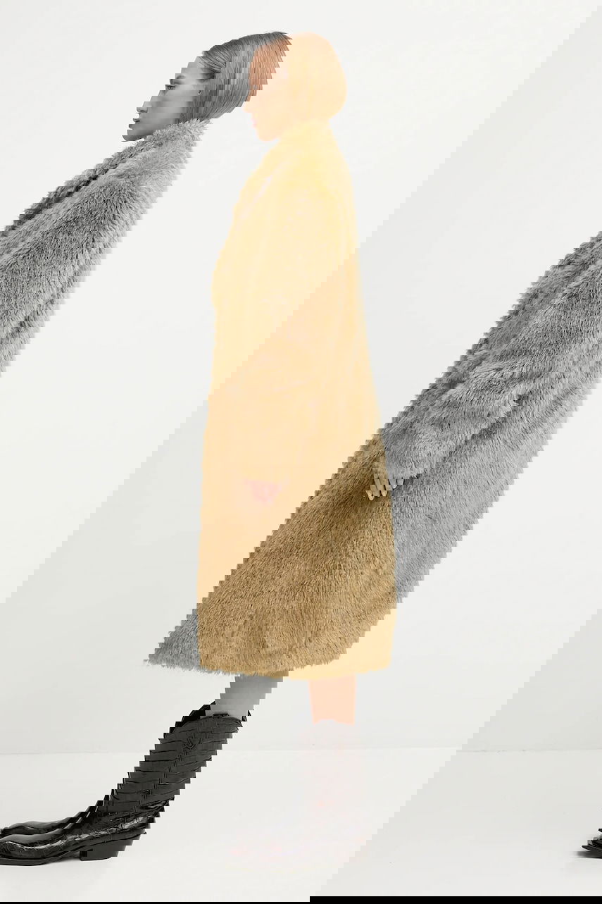 Rockar Andersson Bell Andersson Bell Fields Fur Double-Breasted Coat Beige | awa727w, 1