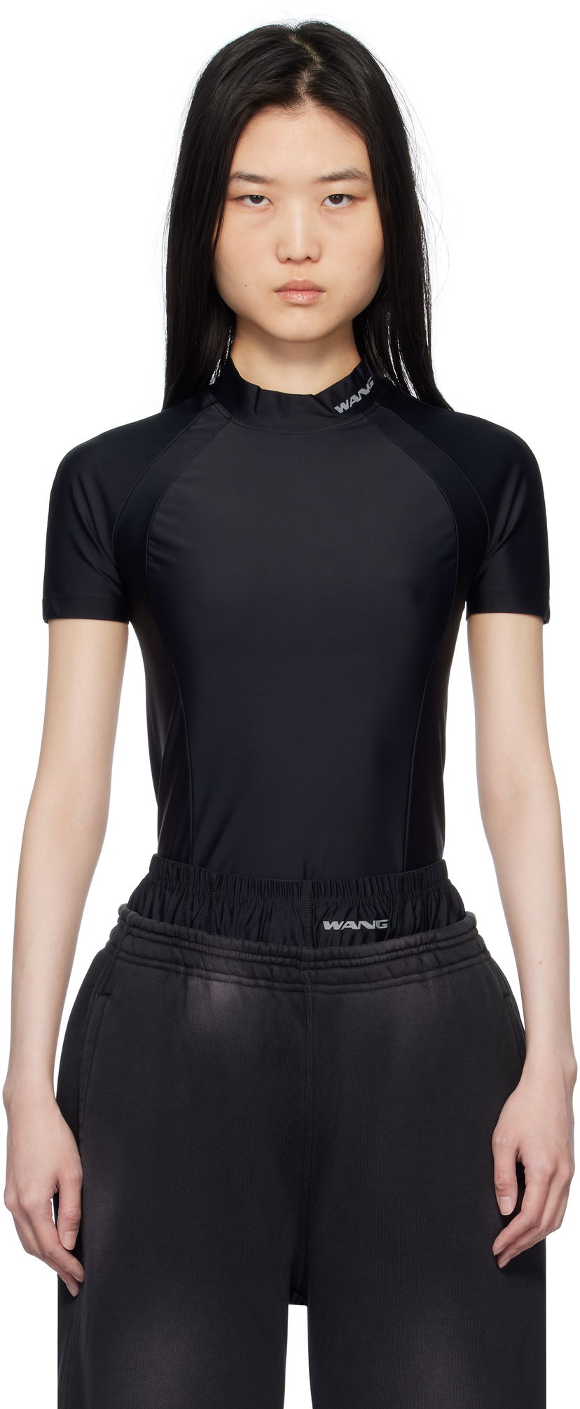 Linne Alexander Wang Alexander Wang.t Logo Detailed Rash Guard Svart | 4CC1251533