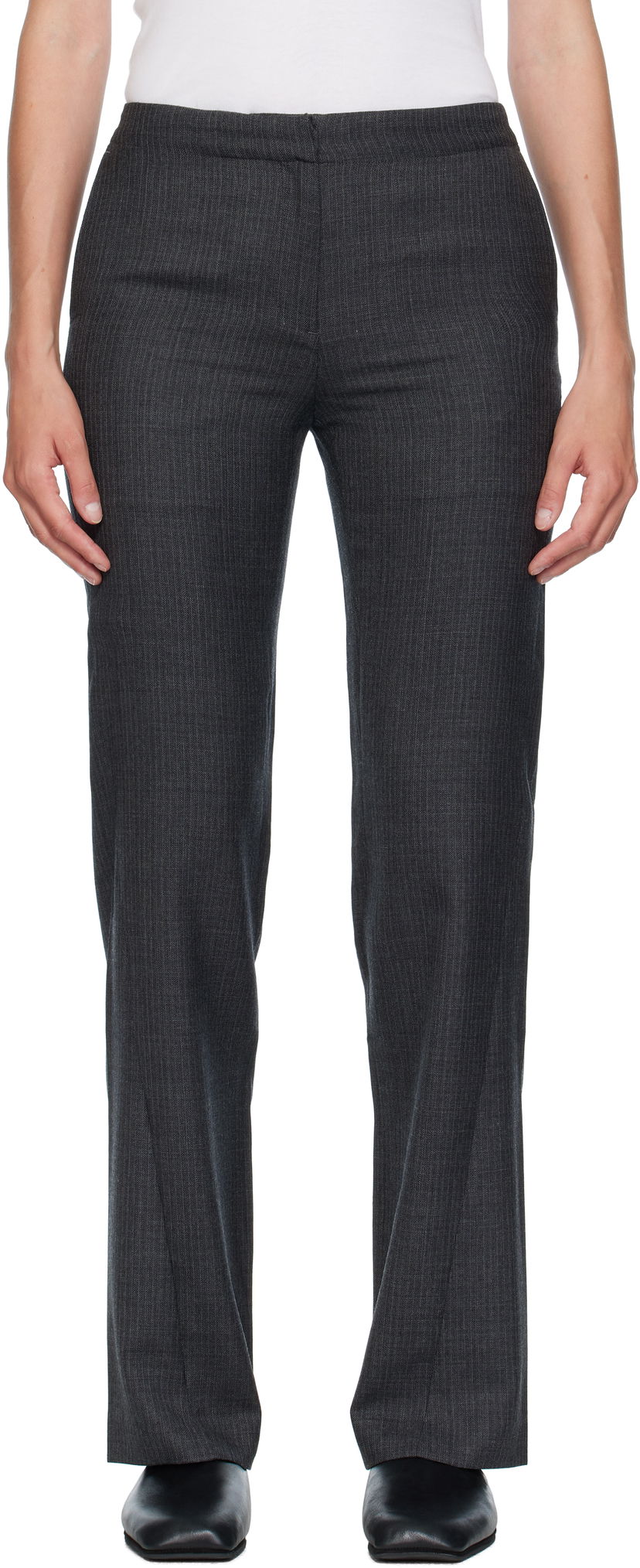 Byxor OUR LEGACY OUR LEGACY Poise Pinstripe Trousers Grå | W4254PS