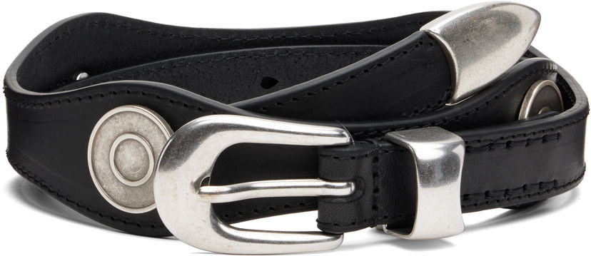 Bälten OUR LEGACY Leather Wave Belt Svart | A4258WS