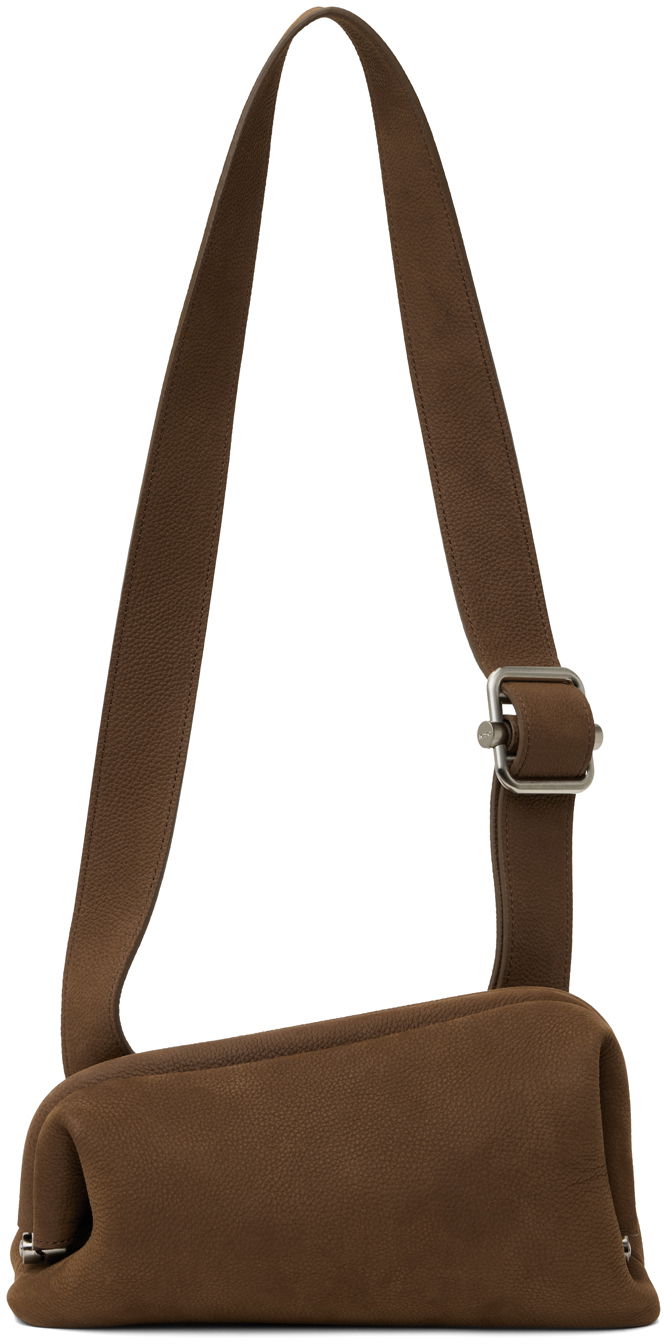 Axelväska OSOI Slide Leather Shoulder Bag Brun | 24FWB010167048