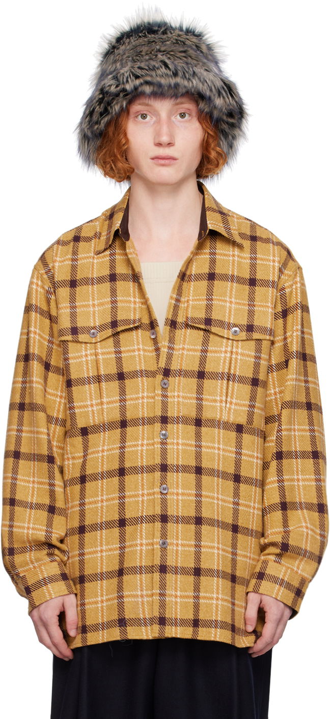 Skjorta Dries Van Noten Yellow Check Shirt Gul | 242-020719-9292