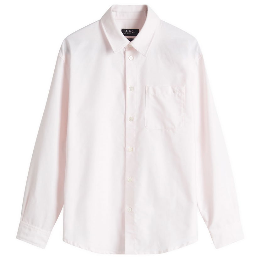 Skjorta A.P.C. Women's Brodee Boyfriend Shirt, Size X-Small Rosa | COECK-F12550