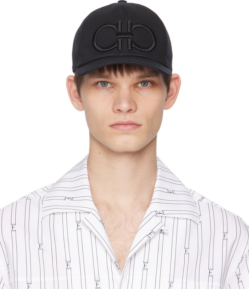 Keps FERRAGAMO Baseball Cap With Logo Svart | 759560