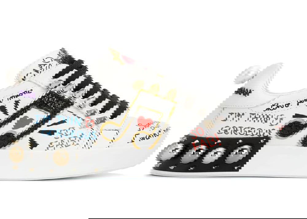 Sneakers och skor Dolce & Gabbana Portofino Applique White Music Note W Flerfärgad | CK0151AH0768S534, 0