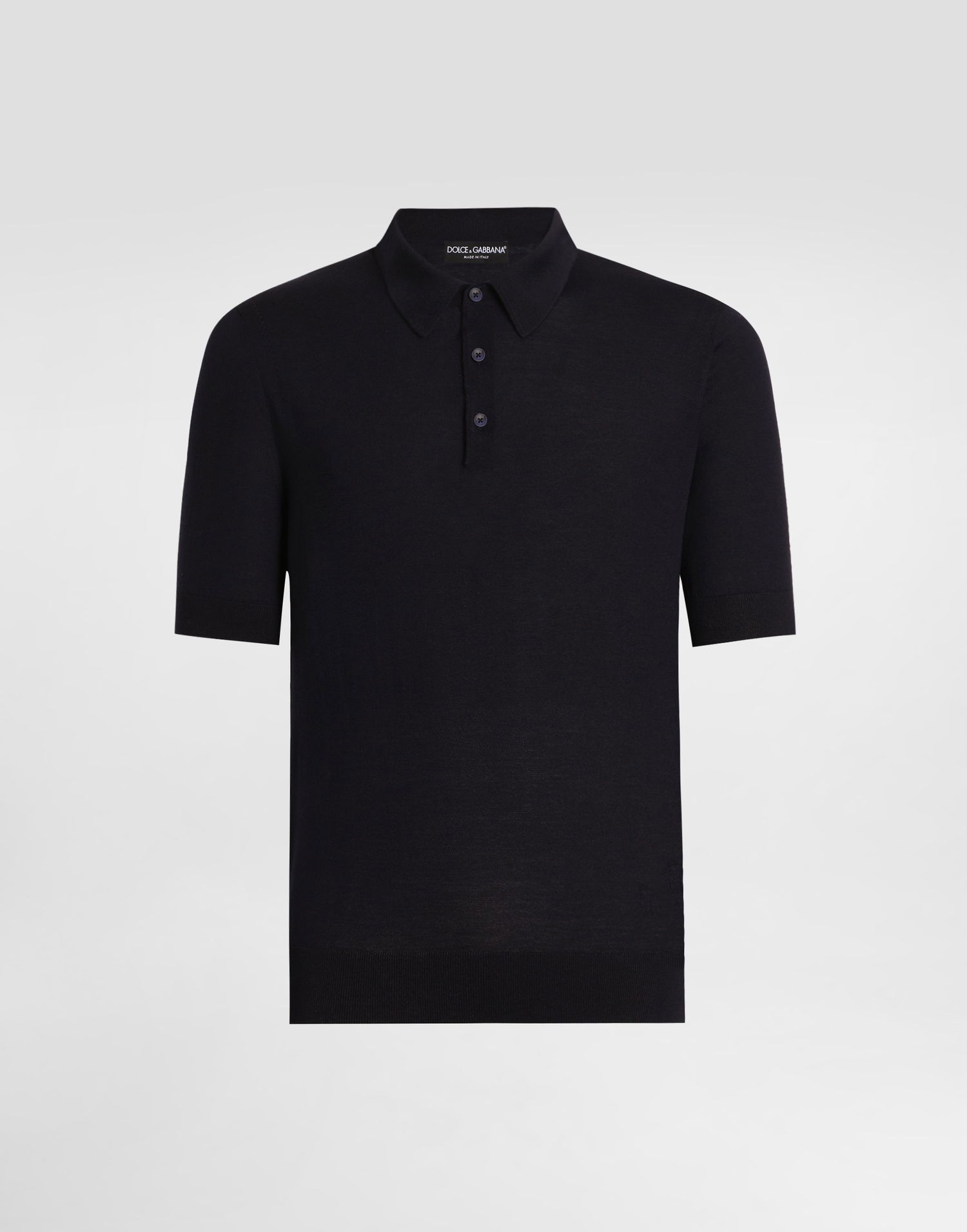 Polotröja Dolce & Gabbana Dolce & Gabbana Fine-Gauge Wool Polo Shirt Mörkblå | GXZ02TJDVBVB0665, 0
