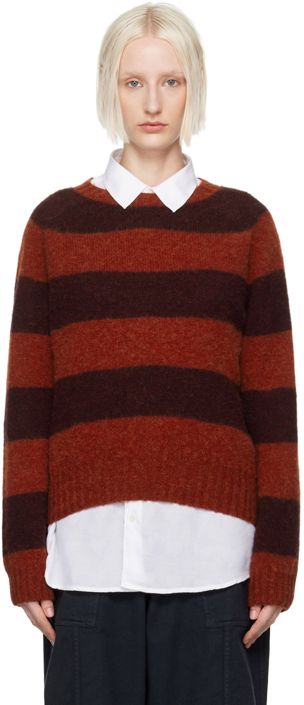 Sweater YMC YMC Jets Striped Wool Blend Sweater Röd | Q8XAB