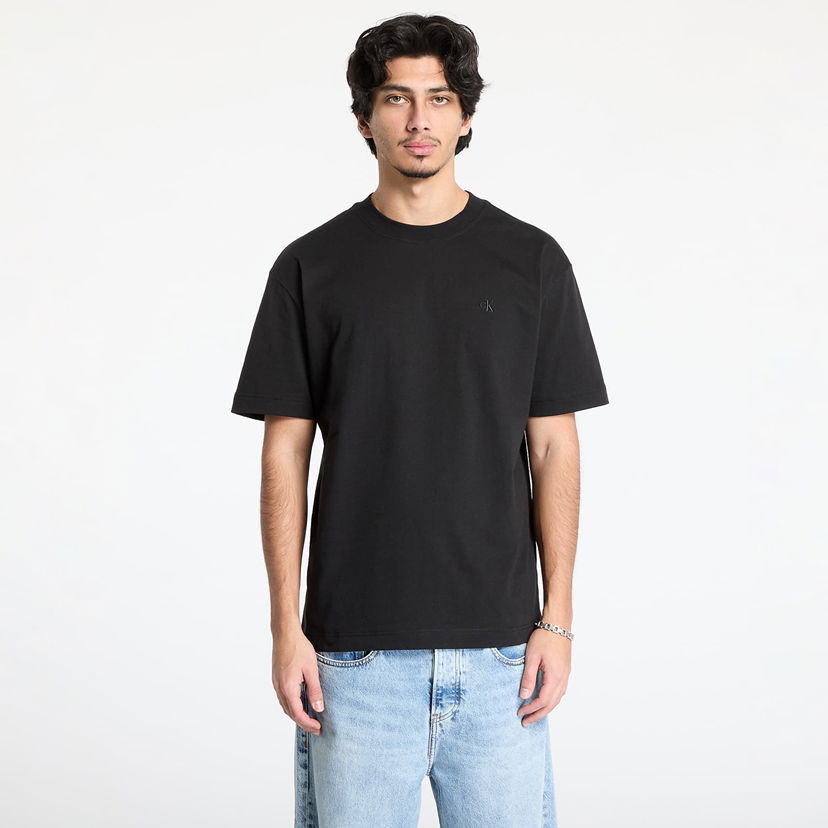 T-shirt CALVIN KLEIN Calvin Klein Jeans Soft Layered Monogram T-Shirt Svart | J30J327089 BEH
