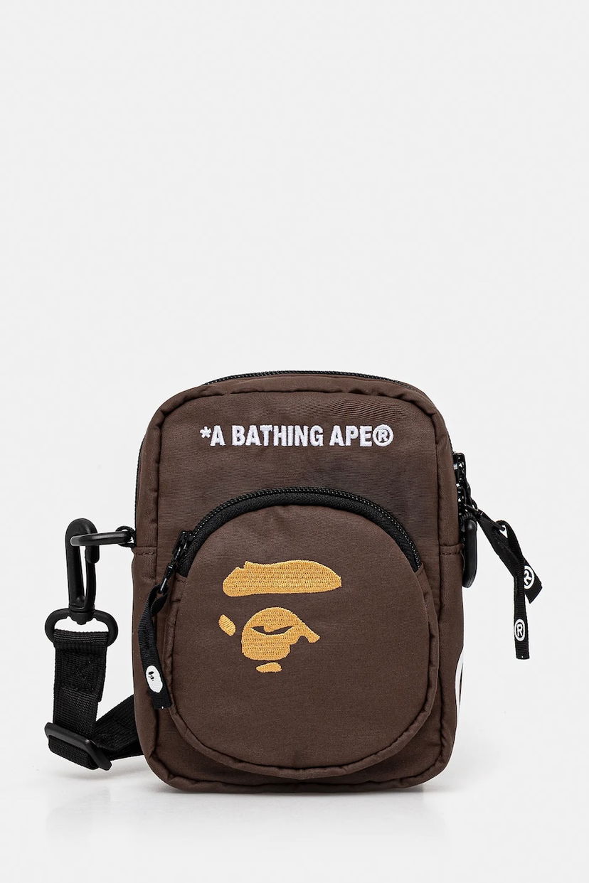 Axelväska BAPE A Bathing Ape APE Head Mini Bag Brun | 1L30190006