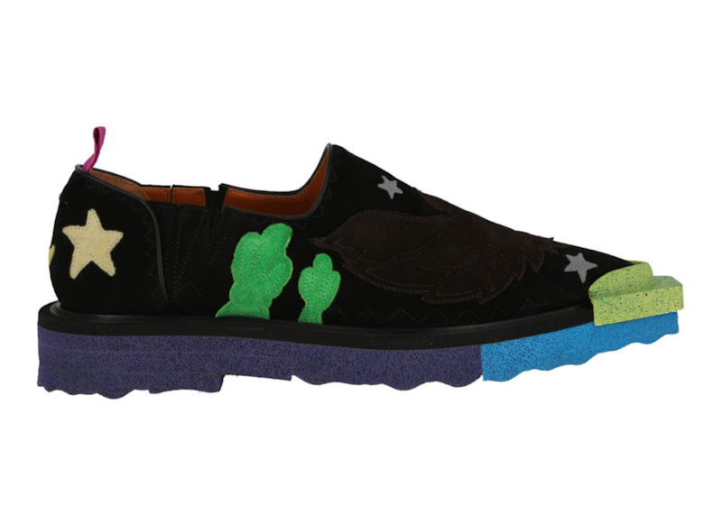 Sneakers och skor Off-White Texan Leather Platform Dress Shoes Black Green Svart | IF006S22 LEA00 11055 00321