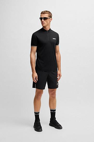 Polotröja BOSS Slim-Fit Active Polo Shirt with UV Protection Svart | 50539093, 1