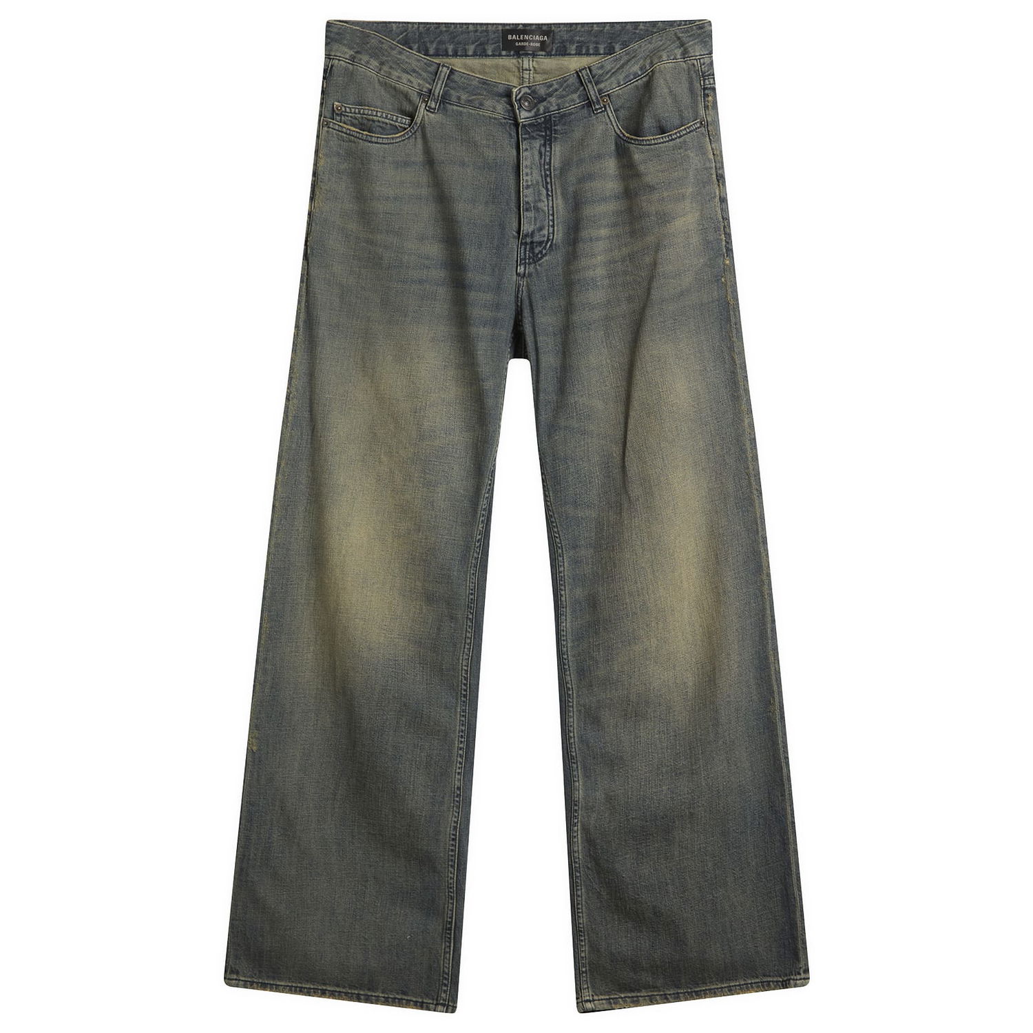 Jeans Balenciaga Dark Wash Relaxed Fit Wide-Leg Jeans Blå | 851351-TTW76-3394, 0