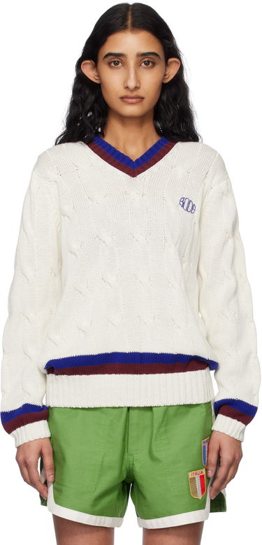 Sweater Bode Bode Tennis Knit Sweater Vit | MRS25KT052, 0