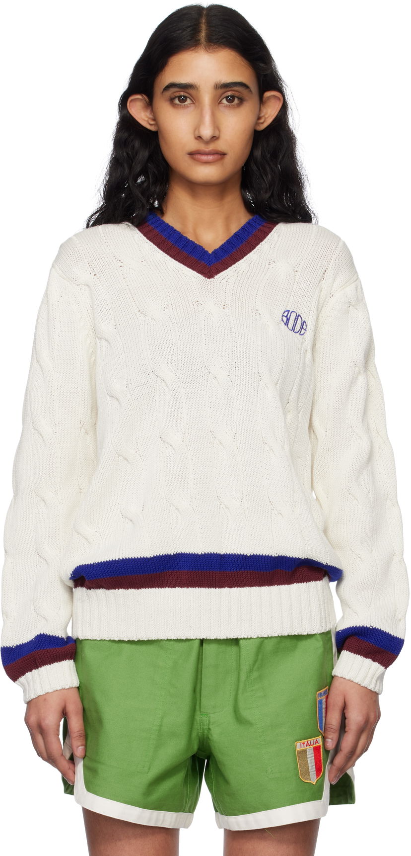 Sweater Bode Bode Tennis Knit Sweater Vit | MRS25KT052