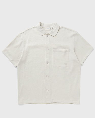 Skjorta CALVIN KLEIN Calvin Klein Jeans Waffle Short Sleeve Shirt Beige | J30J327273CJH, 1
