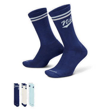 Strumpor Nike Everyday Plus Mid-Calf Socks (3 Pairs) Blå | HJ9336-902, 0