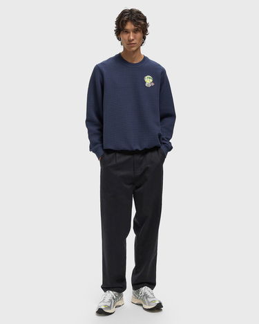 Sweatshirt Casablanca Grid Laurel Patch Sweatshirt Mörkblå | AW25-JTP-420-02, 2