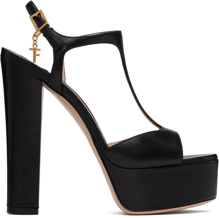 Tillbehör Tom Ford TOM FORD Nappa Leather Lux Heeled Sandals Svart | W3560-LSP002G