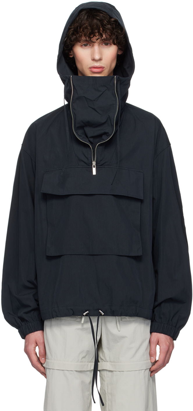 Vindjacka Helmut Lang Gusset Hooded Jacket Mörkblå | O04HM101