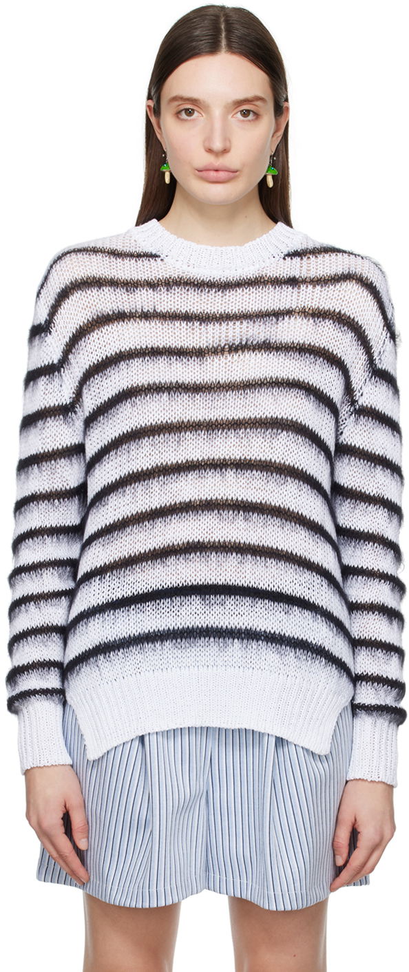 Sweater Marni Striped Sweater Purpur | GCMD0511Q0 UFCB21