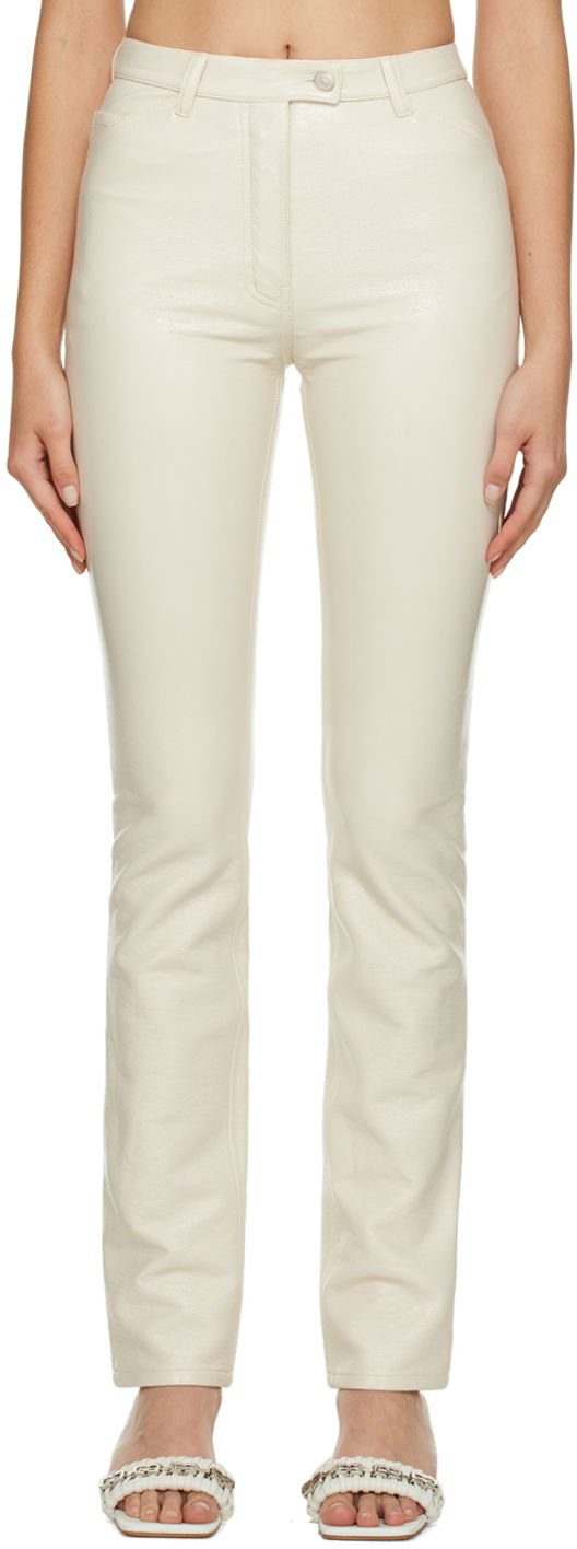 Byxor Courrèges Courrèges Slim-Fit Trousers Vit | 322CPA071VY0003