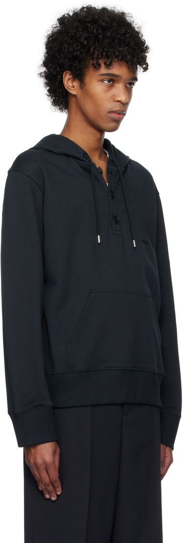 Sweatshirt Courrèges Courrèges Buttoned Hoodie Svart | 125JHO037JS0120, 1