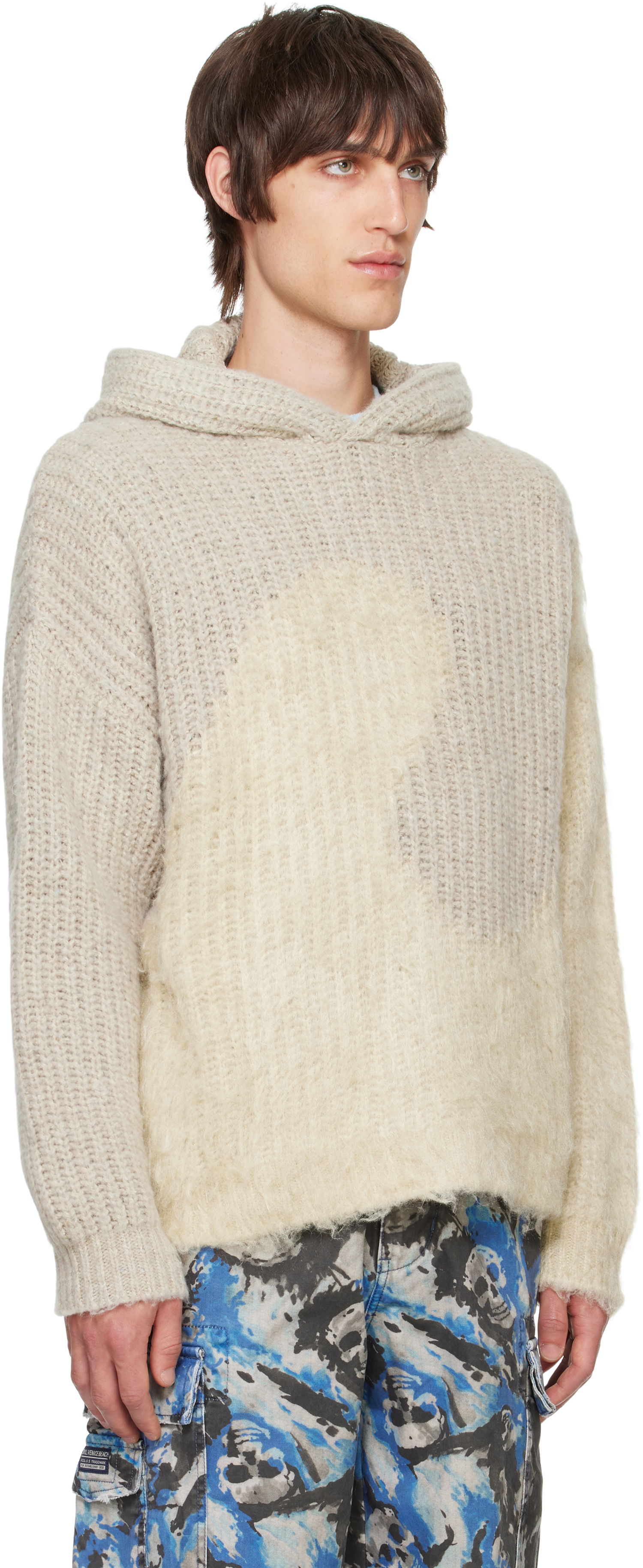 Sweatshirt ERL Silk Swirl Hoodie Beige | ERL09N019, 1