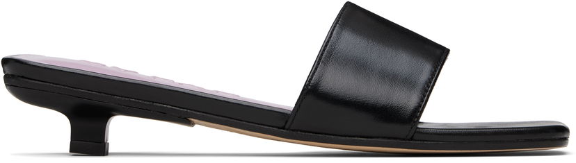 Skovård BY FAR BY FAR Ceni Creased Leather Heeled Sandals Svart | MWFHO014LL002BK001PL