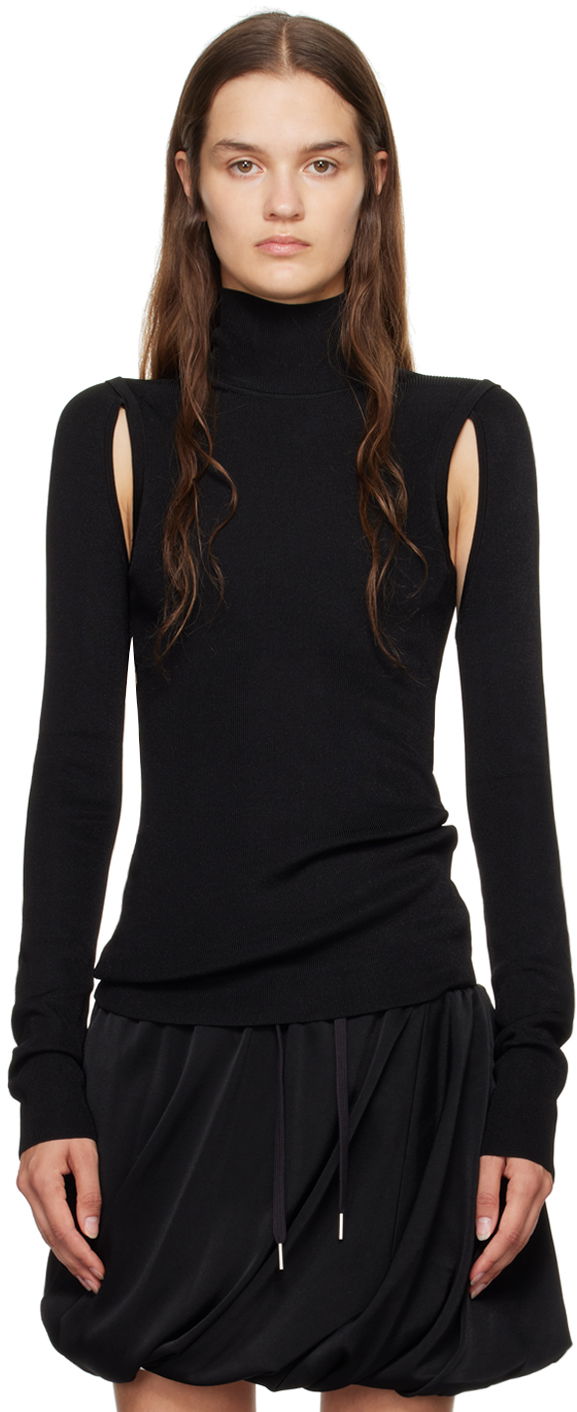 Sweater Helmut Lang Helmut Lang Air Cutout Turtleneck Svart | O06HW702