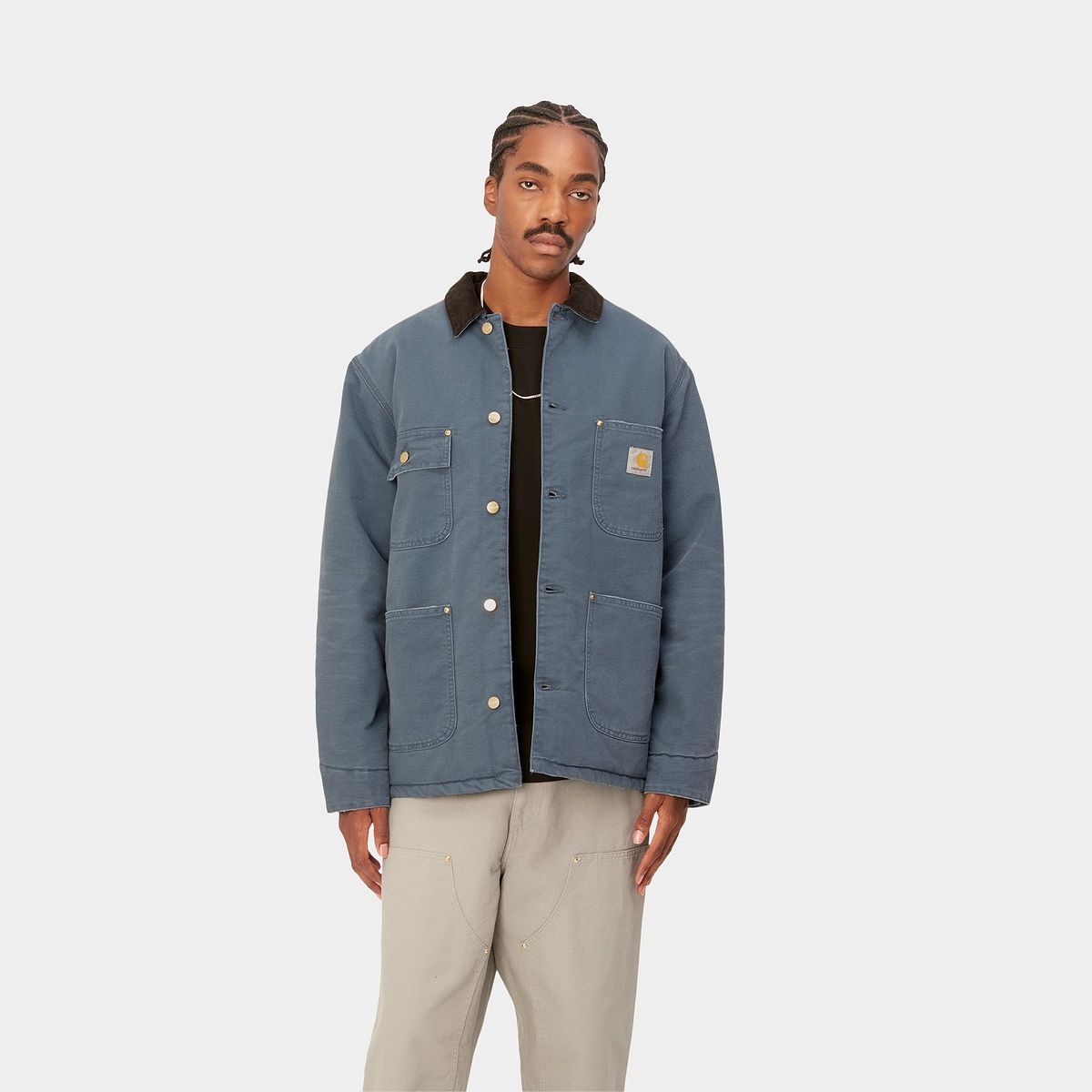 Rockar Carhartt WIP OG Chore Coat "Ore / Black aged canvas" Mörkblå | I027357_1QF_3K, 0