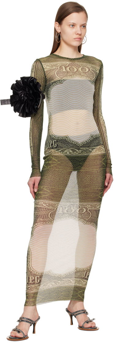 Klä Jean Paul Gaultier Jean Paul Gaultier 'The Cartouche' Maxi Dress Grön | 24/25-F-RO086-T515-400300156, 3