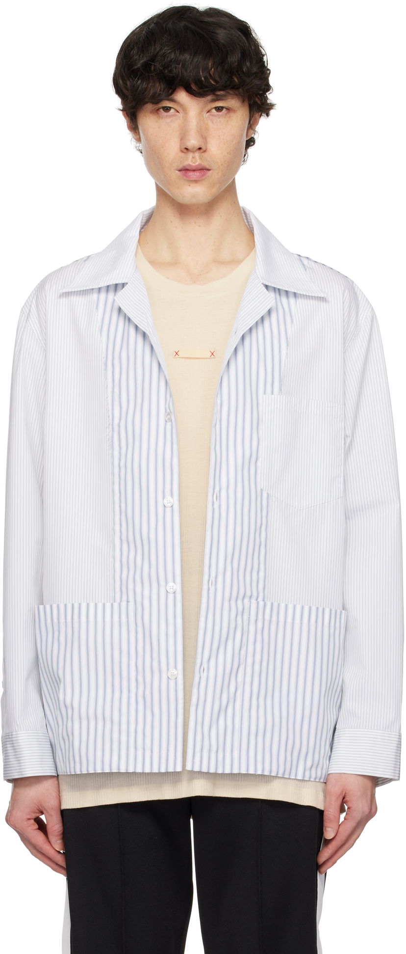 Skjorta Maison Margiela Maison Margiela Stripe Shirt Blå | S50DT0047 MTN054
