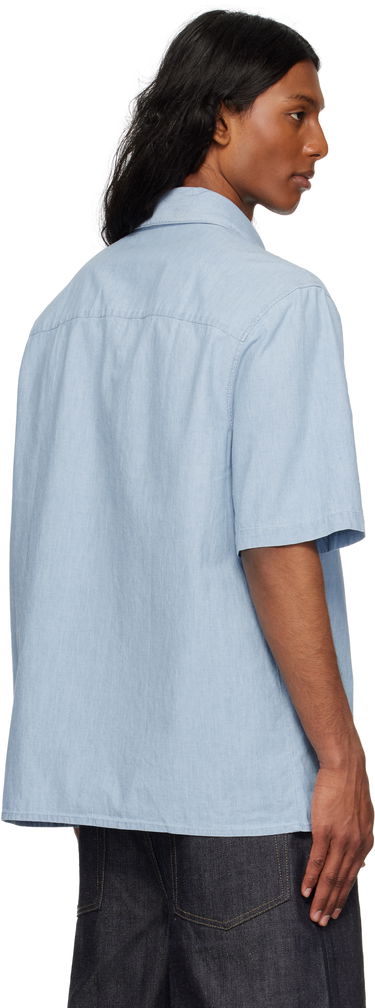 Skjorta MAISON KITSUNÉ Maison Kitsuné Relaxed Short Sleeve Shirt Blå | OM00424WC5006, 2