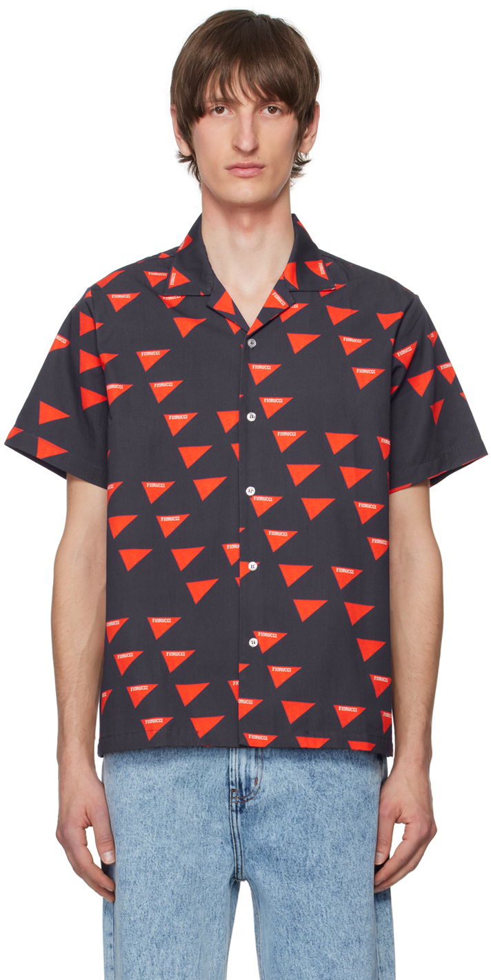 Skjorta Fiorucci Allover Logo Print Shirt Svart | M20VFLB1CBL
