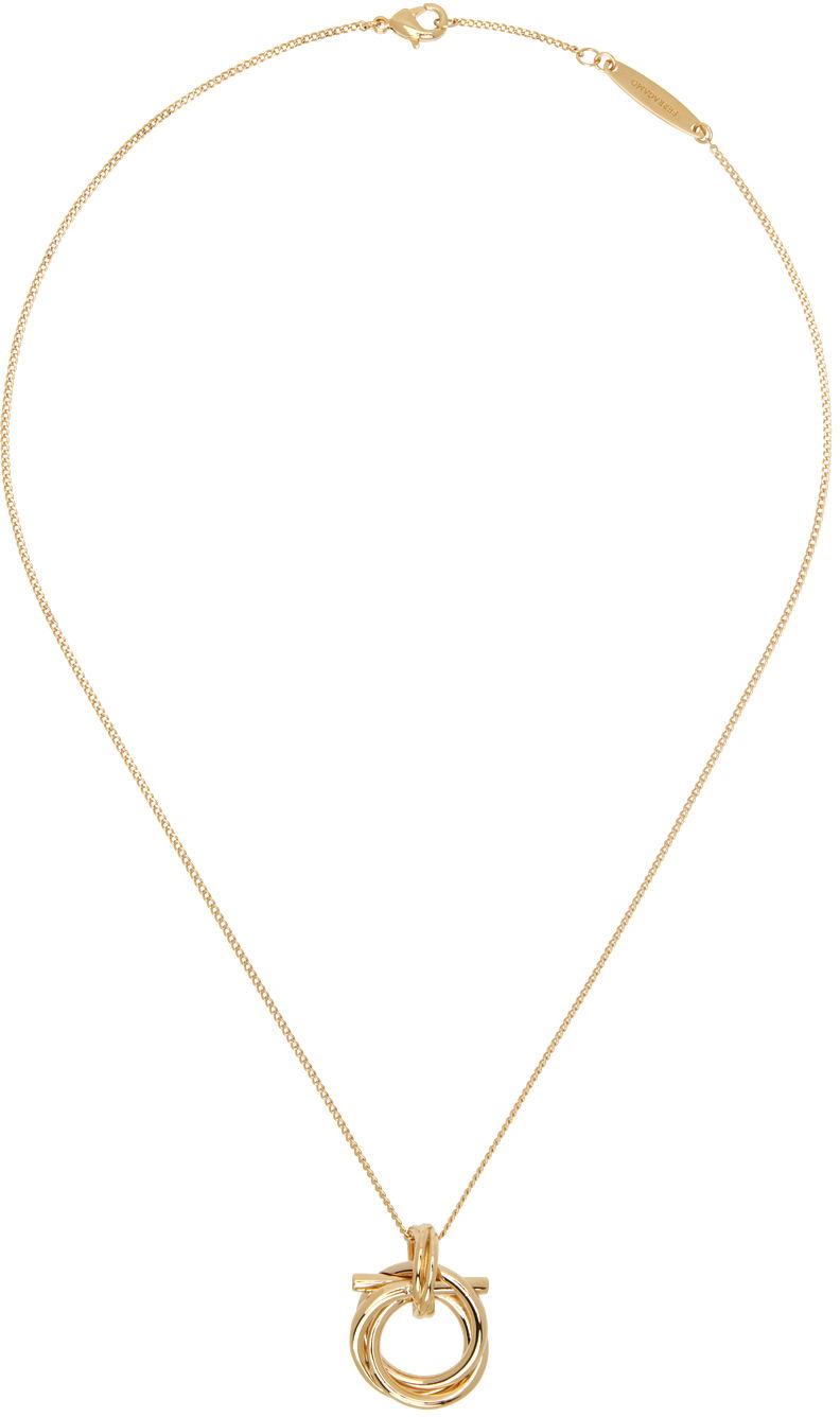 Halsband FERRAGAMO Gancini Pendant Necklace "Gold" Metallisk | 760551 - 751631, 0