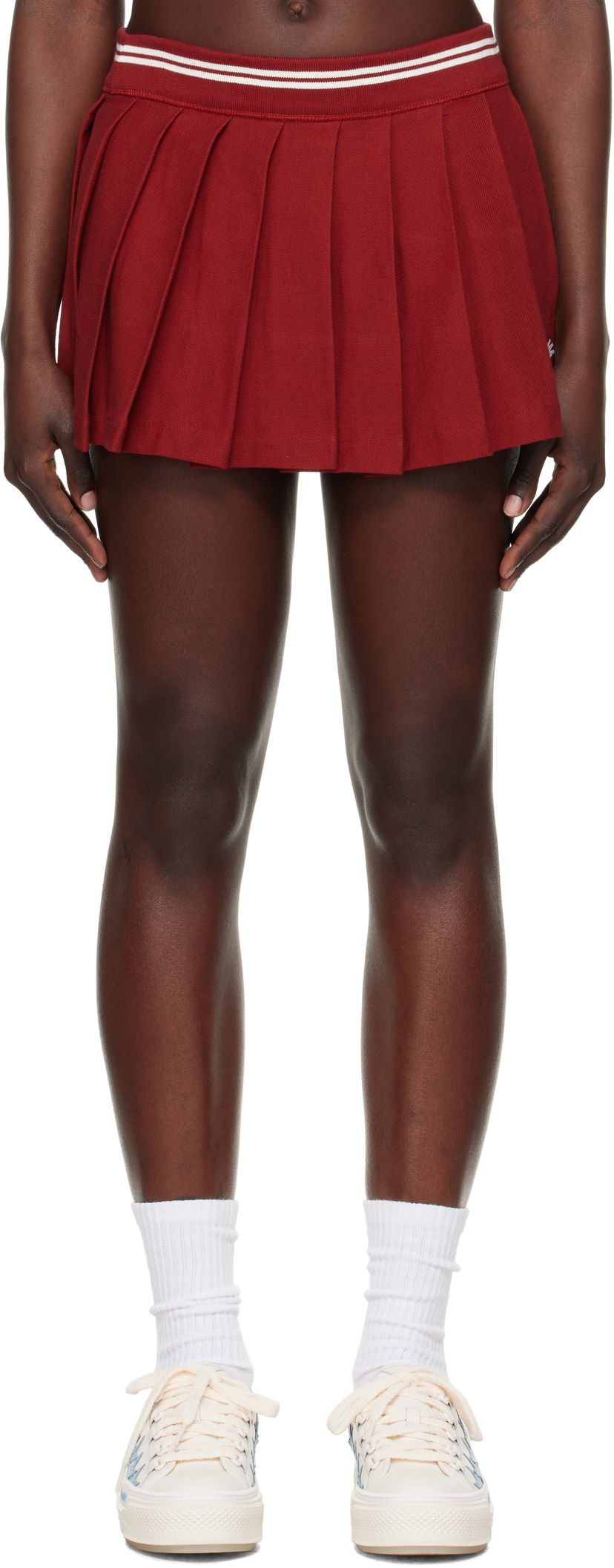 Kjol AMIRI AMIRI MA Quad Pleated Miniskirt Röd | AWJYKR1001