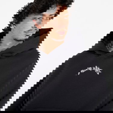 Sweatshirt Palm Angels Palm Angels Back Curved Logo Loose Hoody Svart | PMBB17EF25FLE0041003, 1