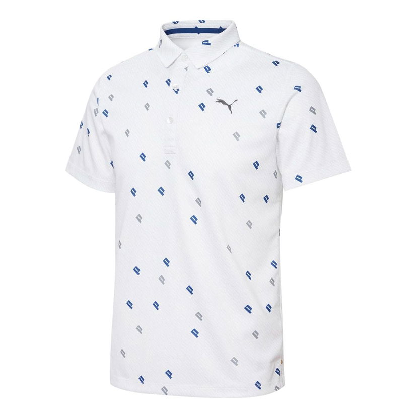 Polotröja Puma Golf Jacquard Polo Shirt Vit | 930322-04