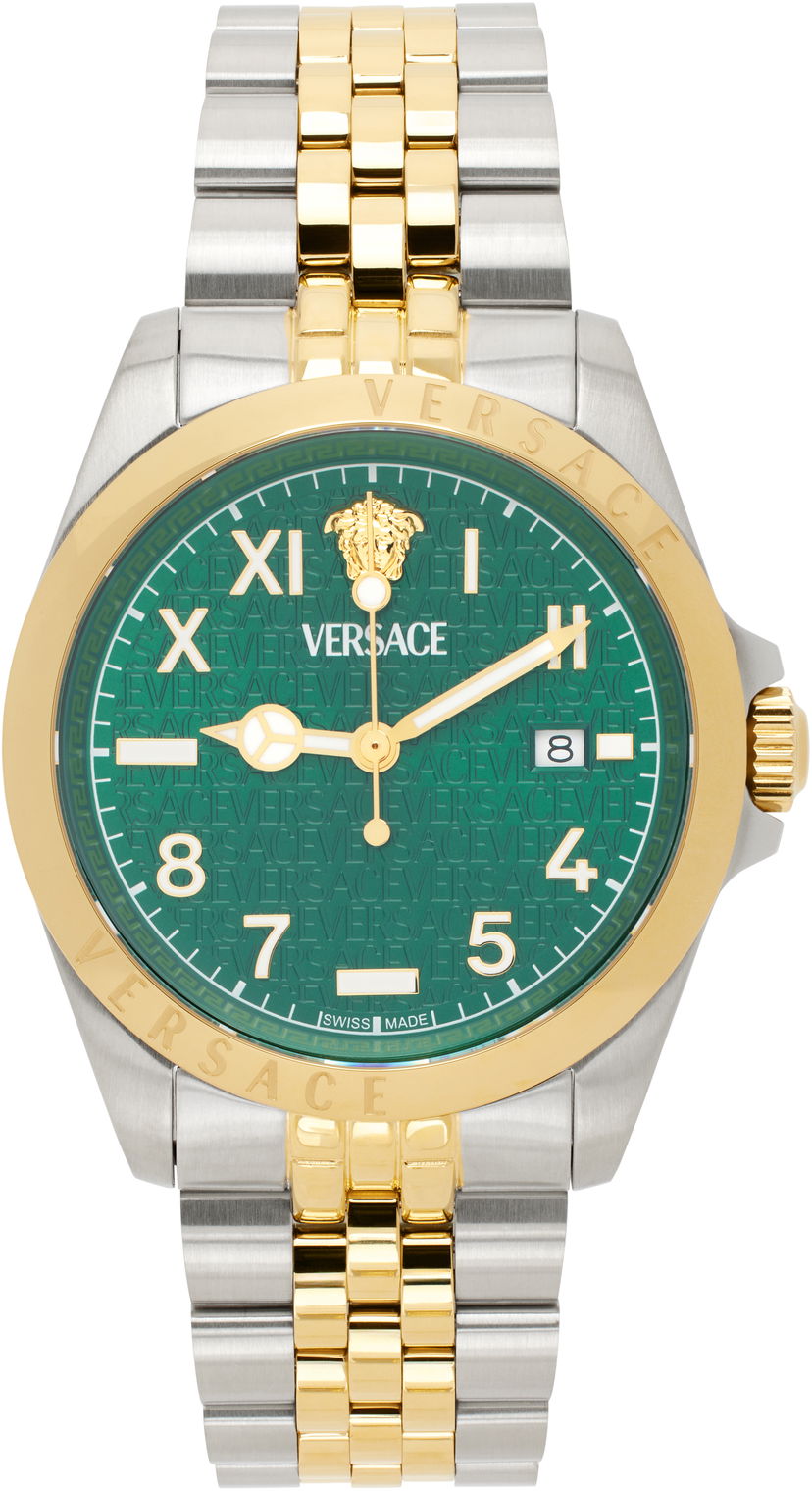 Klocka Versace Green Dial & Gold & Silver Bracelet Watch Grön | VE9H00524